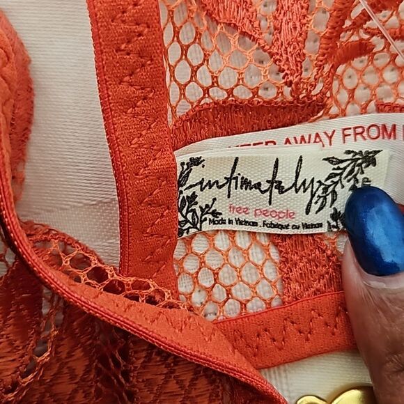 HOST PICK Free People Lace Bralette Racer Back Bra Henna Red XS - Picture 13 of 16